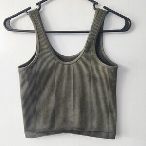 3/$20 Offline by Aerie Green Cropped Tank Size Small